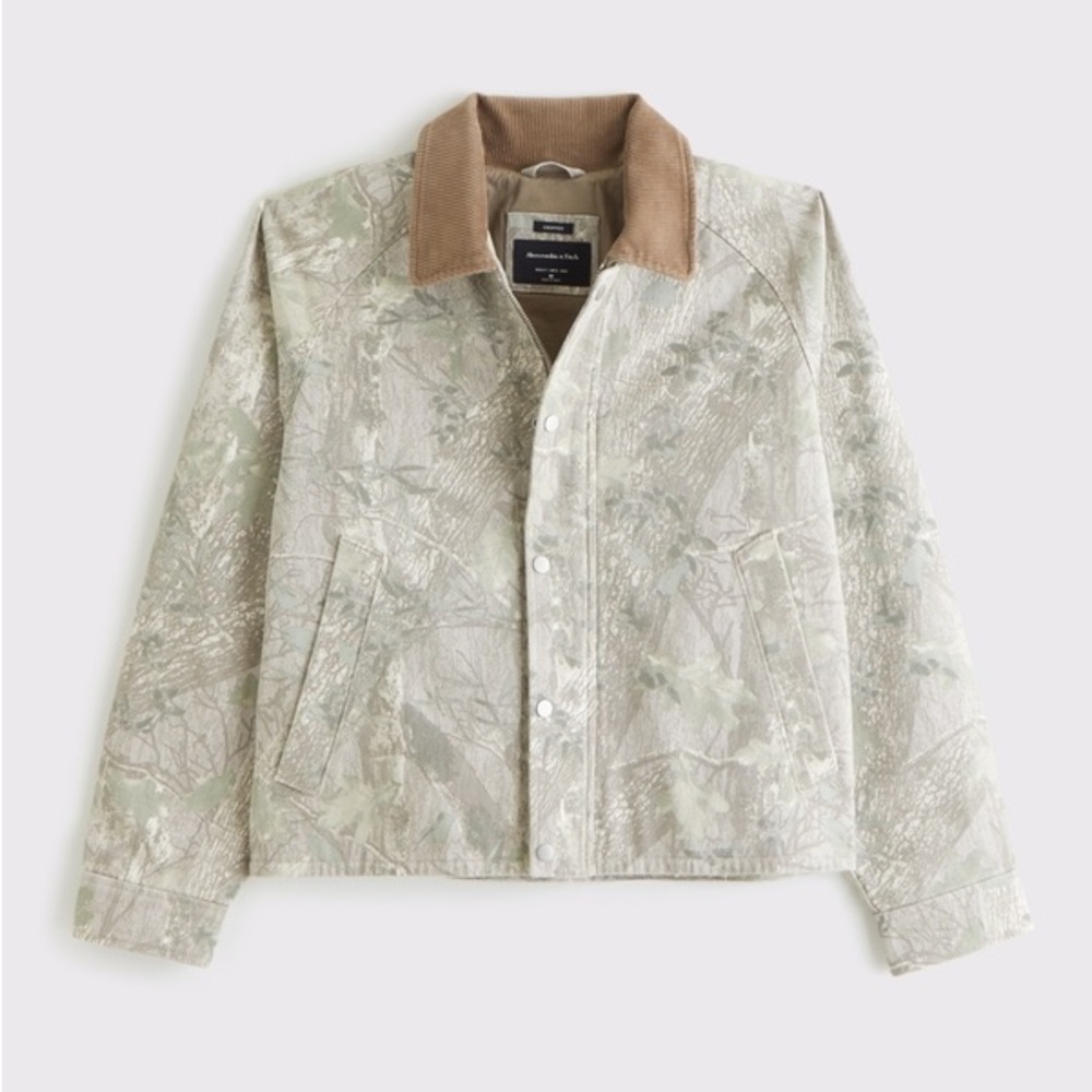 Abercrombie & Fitch Men's Green and Brown Shirt Jacket